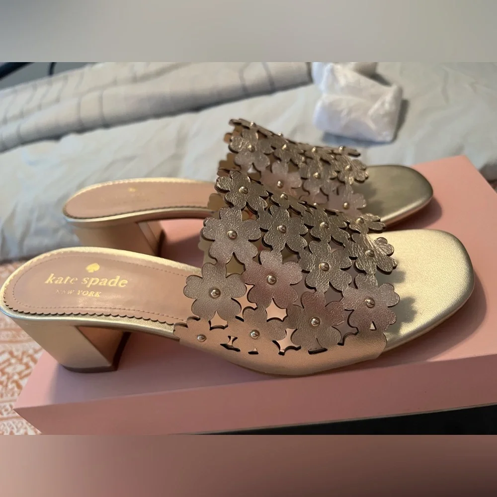Kate Spade Daisy Mule in Metallic Leather - Picture 5 of 8